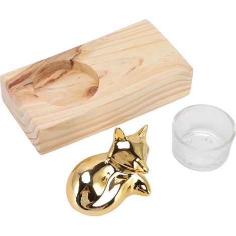 Bougeoir Décoratif en Bois Céramique Verre Style Nordique pour Maison Chambre Cadeau Fête (1/5)