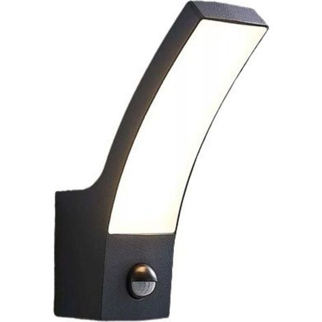 LED Luminaire Exterieur avec Detecteur de Mouvement 9m/120° - Eclairage Exterieur Anthracite 12W 1000lm 6000K - IP44 Applique Murale (1/4)