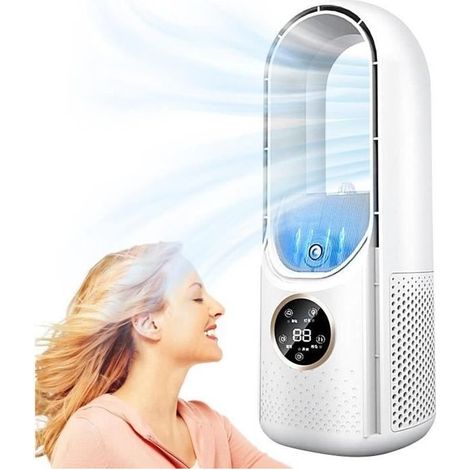 Cellfast – Ventilateur colonne sans pales silencieux 6 vitesses – Minuterie 8H – Humidification – Pour espaces confinés et confort optimal