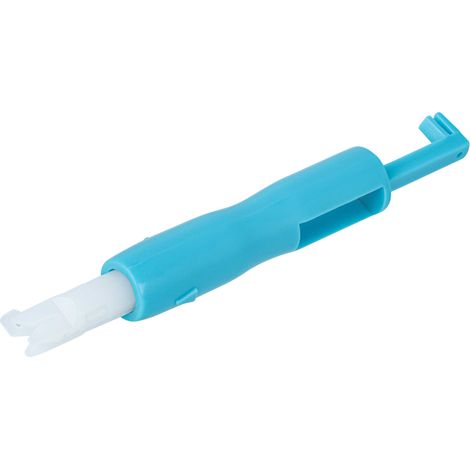 vhbw Enhebrador de agujas para máquinas de coser domésticas - plástico, longitud de 7 cm, azul