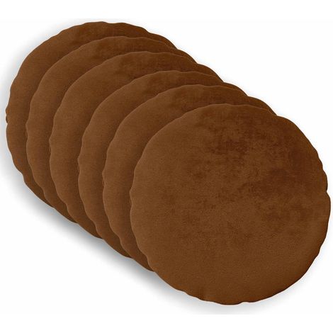 Cushion Cover 6 pcs HEERLEN Light Brown Ø 30 cm Flannel vidaXL (1/5)