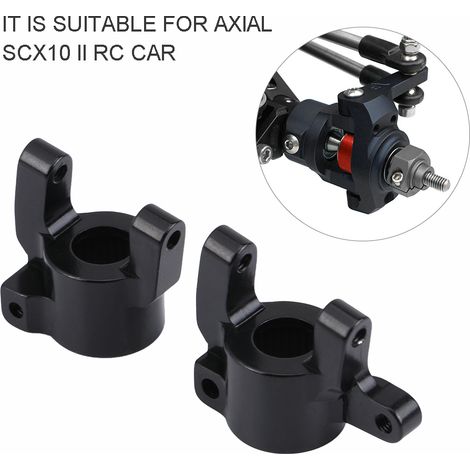 Porte-fusée de direction avant en aluminium pour RC Axial SCX10 II (Noir) - Pièce de rechange 4x4 (1/3)