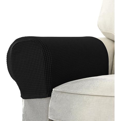Housses d'accoudoirs imperméables en spandex noir avec motif antidérapant (1/5)