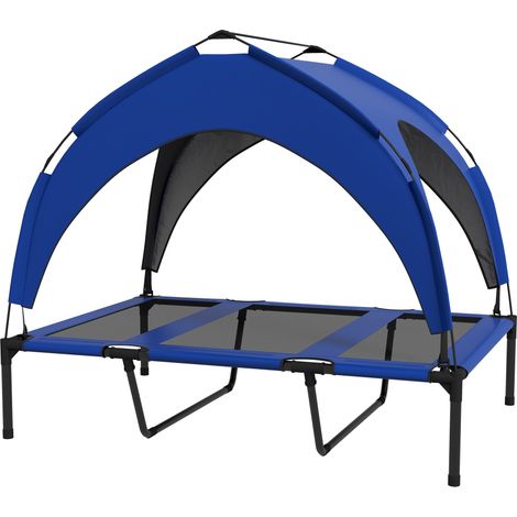 Cuccia per Cani Taglia Grande 106x76x94 cm in Acciaio e Poliestere Blu Scuro (1/5)