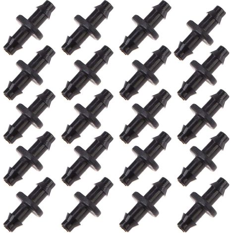 Gerader, geriffelter Kunststoffverbinder für Tropfbewässerungssysteme, 4/7 mm Schlauch, 100 Stück