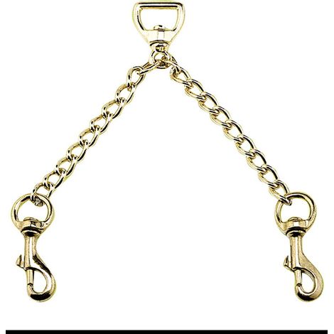 Catena con girella in ottone lucido 16 cm