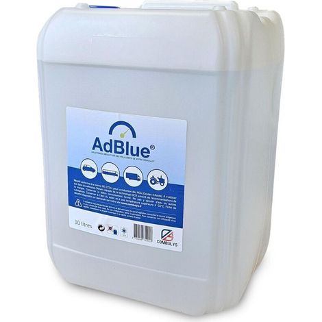 AdBlue 10 litres avec bec verseur – Solution urée 32,5% pour moteurs diesel – Réduction NOx jusqu'à 80% – Norme ISO 22241 (1/4)