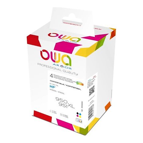 Pack cartouches Owa compatibles HP 950XL et 951XL 4 couleurs pour imprimante jet d'encre (1/5)