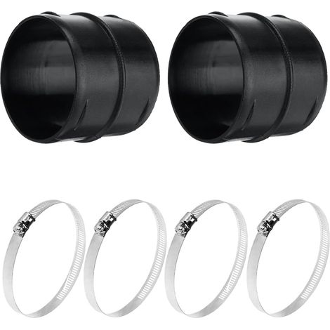 2 Pièces Raccord De Tuyau Rond De 75mm De Diamètre, Tuyau De Chauffage, Raccord De Tuyau D'Aération En Plastique, Plastique Dur Raccord De Tuyau Rond Professionnel Pour Accessoires De Chauffage (1/5)