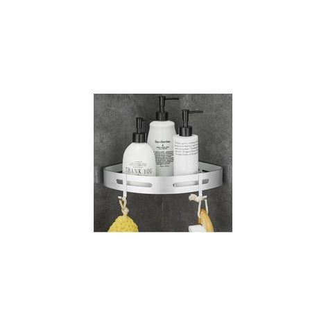 Étagère de Douche Sans Perçage, Métal Antirouille avec 2 Crochets, Pratique et Élégant pour Salle de Bain