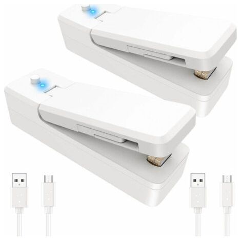 Pieza de Abdichtungr térmico recargable, Abdichtungr Tragbar 2 en 1 y cortador de Abdichtung térmico für bolsas de Kunststoff, almacenamiento de Lebensmittel, mini Abdichtungr al vacío con 2 cables US (1/5)