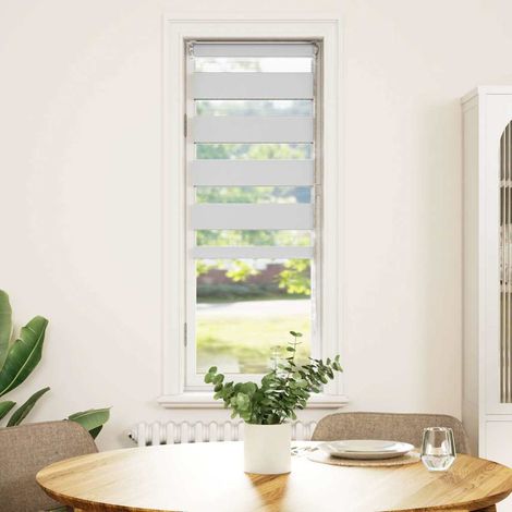 Maison Exclusive - Store zèbre blanc 45x150 cm largeur du tissu 40,9 cm polyester