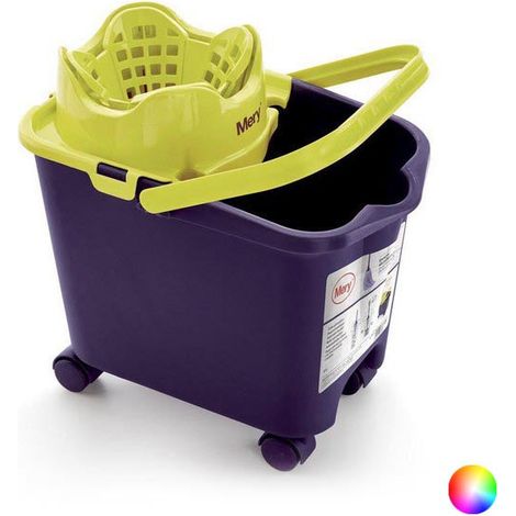 MERY cubo escurridor auto 14 l morado/lima 336/11 , Cubo con escurridor automático 14 litros morado/lima 336/11Asa anatómicaIncluye ruedasSujeción para el palo en el cu (1/4)