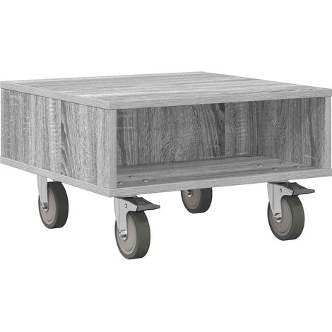 Maison Exclusive - Beistelltisch mit Rädern Graues Sonoma 50,5 x