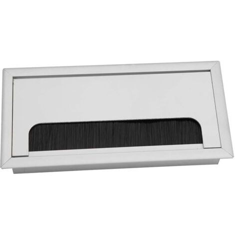 Sollbry Lot de 2 sorties de câbles en aluminium pour ordinateur de bureau, trou d'insertion pour câble, couvercle supérieur (80 x 160 mm)