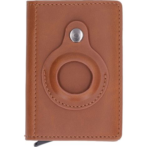 Porte-cartes anti-perte en alliage d'aluminium, protection RFID anti-vol pour localisateur IOS, abricot