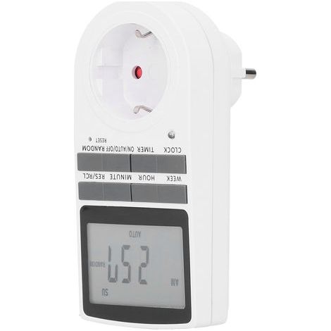 Digitaler Timer, energiesparender Steckdosenprogrammierer, Tasten mit 8 konfigurierbaren Programmen, 12/24-Stunden-Modus für Steckdose, Licht, Küchentimer (1/5)