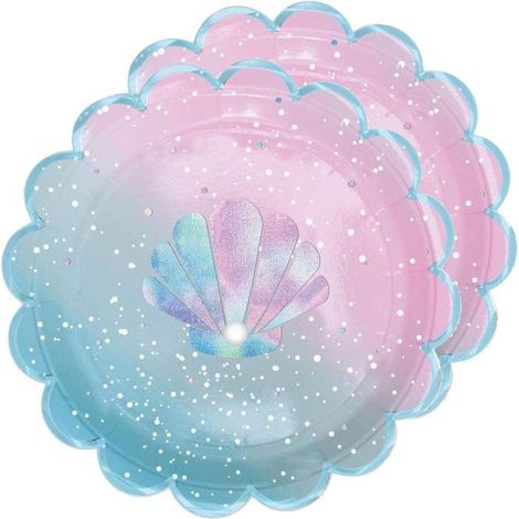 16 assiettes en carton Sirène (1/3)