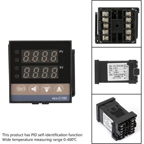 Régulateur de température numérique PID à sortie relais REX C100FK02-MAN (1/5)