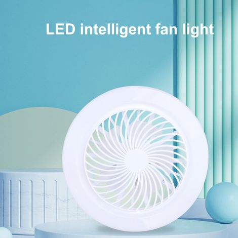 Lampe ventilateur E27 silencieuse, plafonnier pour bureau ou salle à manger, lumière blanche (1/5)
