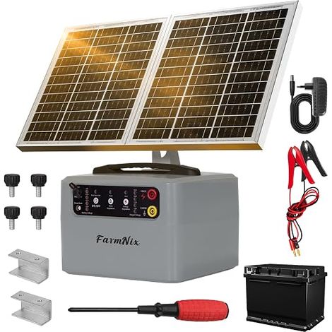 Clôture Électrique Solaire Clôture Électrique Solaire Panneau Chargeur de Clôture Électrique Solaire pour animaux Fermes (1/5)