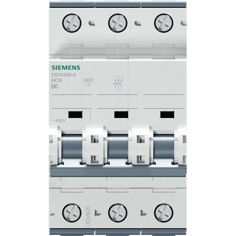Siemens 5SY4306 Interruptor Automático 6 A 3 polos gris