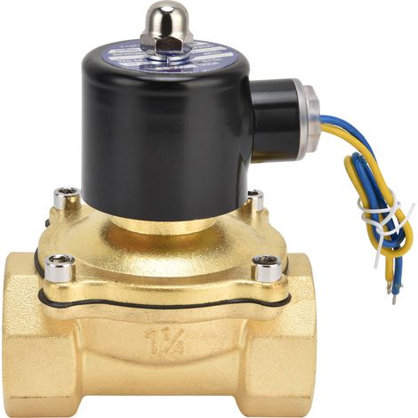 Électrovanne 2W-320-32 1/4″ Normalement Fermée en Laiton pour Eau Air Huile, 24V CA (1/5)