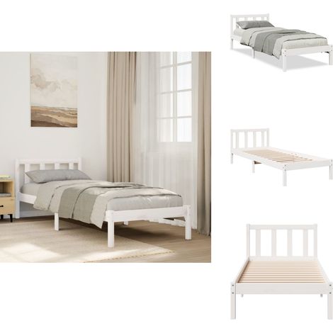 Cadre de lit extra long sans matelas 90x210 cm bois massif pin - Cadre De Lit - Cadres De Lit - Lit - Lit Simple (1/5)