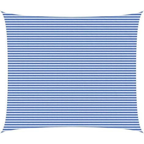 Voile d'ombre Bleu et Blanc 6 x 7 m HDPE (1/2)