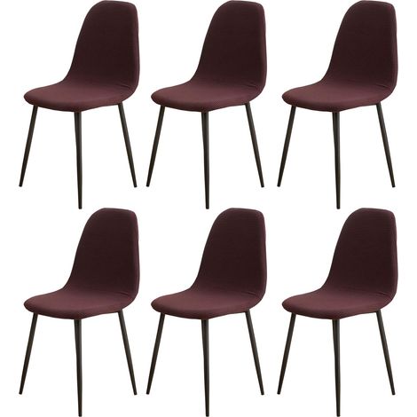 Set of 6 modern and retro jacquard dining chair covers for high-back dining chairs for kitchen, living room, dining room, bar, cafe (cafe, set of 6) (1/5)