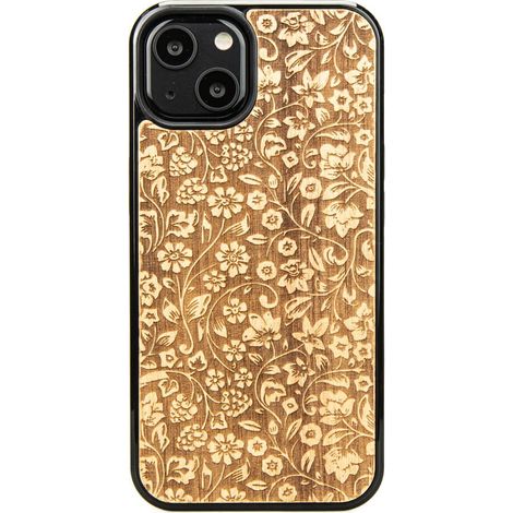 Custodia in legno per iPhone 13 FIORI SELVATICI ANIEGRE (1/3)