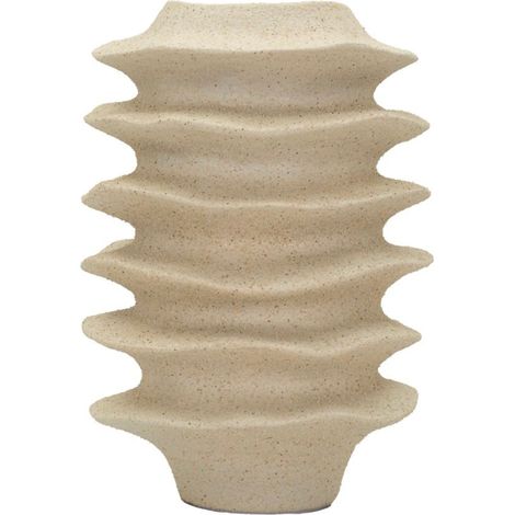 Vaso decorativo in resina beige, Ø25,5x37 cm – stile Japandi con