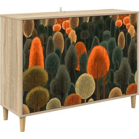 Aparador ZAANDAM Sonoma 102 x 33 x 75 cm Madera de ingeniería vidaXL (1/5)