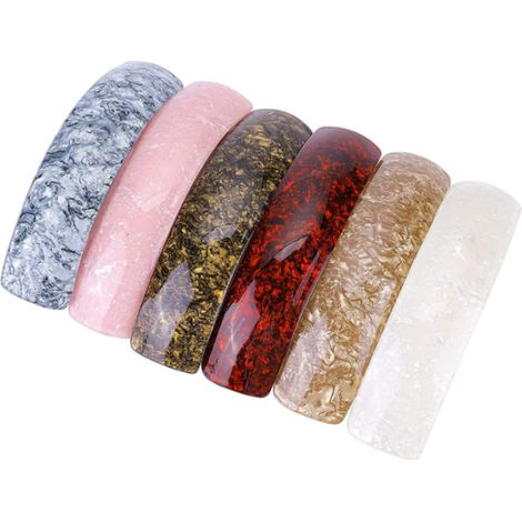 Lot de 6 Pinces à cheveux, style vintage, matière acrylique, motif écaille de tortue, pour femmes et filles(Q3 : Nouveaux produits pour le mois d'août) (1/5)