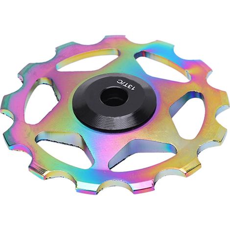 Galet de dérailleur arrière 13 dents en aluminium à roulements étanches pour VTT et vélo de route (coloré)