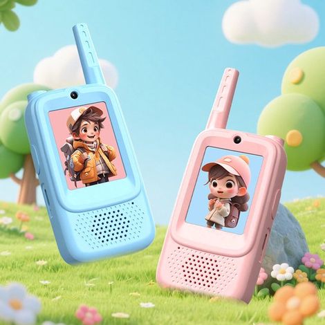 Walkie Talkie per bambini, confezione da 2, radio ricetrasmittenti, walkie talkie giocattolo, walkie talkie video per bambini, connessione istantanea dopo l'attivazione, interattivo (1/4)