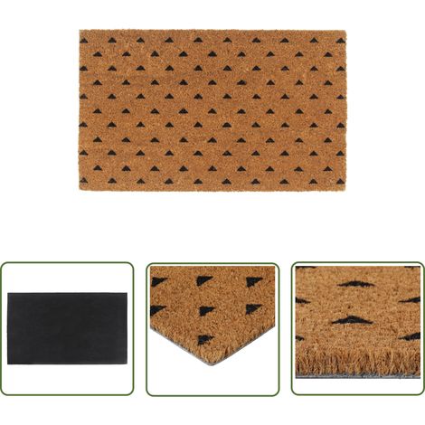 The Living Store Tapis de porte naturel 45x75 cm fibre de coco touffeté - Paillasson Entrée - Tapis D'accueil - Fibre De Coco - Tapis Exterieur - Tapis Interieur (1/5)
