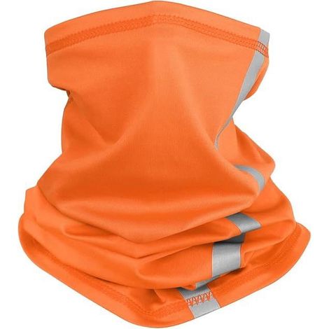 Visibilité Réfléchissant Sécurité Cou Guêtre Bandeau Bandana Visage Écharpe Vent Poussière Soleil Protection UV Cagoule 47cmLx24cmW (1/4)