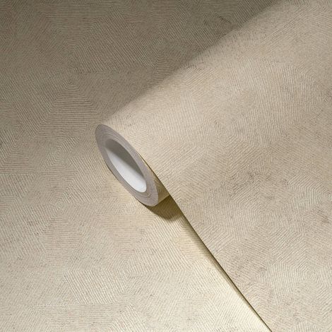 A.S. Création Geometrische Tapete Beige 10.05 m x 0.53 m 64 / 32 cm (versetzt) Vlies hoch waschbeständig gut lichtbeständig restlos trocken abziehbar (1/5)