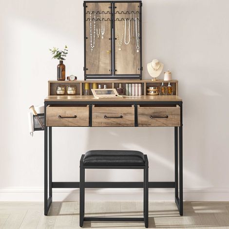 Set de maquillage Zaza  Table, chaise et miroir  Marron-noir