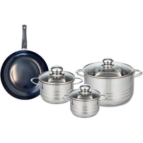 Ensemble de 1 Poêle de cuisson 24 cm et 3 faitouts 14, 16 et 24 cm Elo Prima Brillant (1/5)