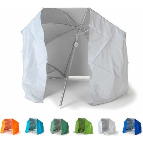 Ombrellone mare portatile molto leggero alluminio spiaggia tenda 160 cm Piuma - Bianco