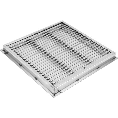 Quadratischer Poolablauf, Ablaufplatte aus Edelstahl, schmutzabweisender Bodenrost. (1/5)