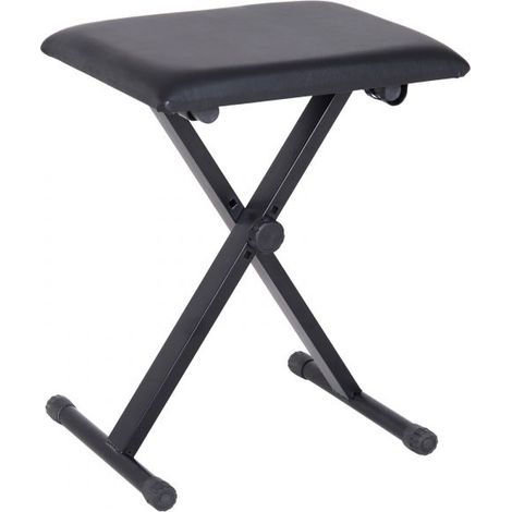 EASYCOMFORT Panca per Pianoforte Imbottita Altezza Regolabile Pieghevole Antiscivolo, Nero, 39x29x47cm