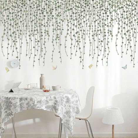 Sticker mural branche d'arbre, décoration murale pour salon, papier peint artistique (1/5)
