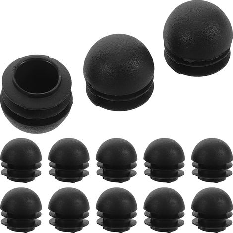Bouchons ronds en plastique noir de 19 mm meubles trous embouts tuyaux (1/5)