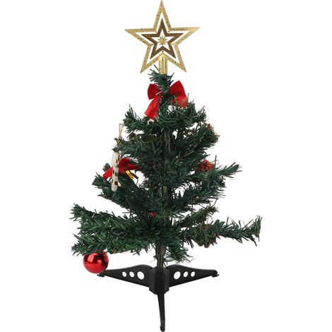 Sapin de Noël de Table Mini Artificiel avec Guirlande LED Lumière Jaune 11,8 Pouces Décor Salon Maison Beauté Arbre Festif Éclairage Ornement (1/5)