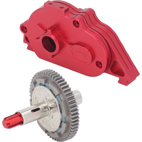 Boîte de vitesses avec engrenages en acier 57T et carter en alliage d'aluminium pour voiture ARRMA VORTEKS Big Rock 1/10 (rouge) (1/5)