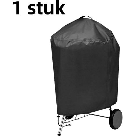 Housse ronde pour barbecue imperméable résistante à la poussière et aux rayons du soleil couleur noire 1 pièce (1/5)
