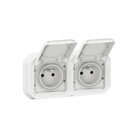 Legrand - Plexo L - Double Prise 2P+T - Encastru00e9 - Blanc - Ref. : 069694L+069621Lx2 (1/5)